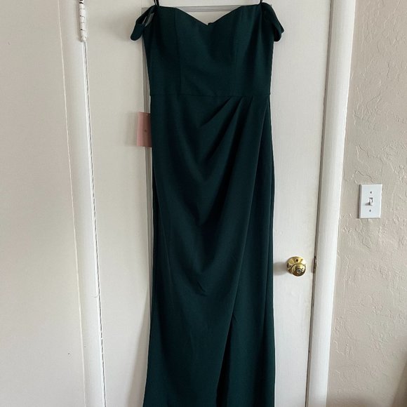 BHLDN Rossi Crepe Maxi Dress - Emerald - Picture 3 of 8